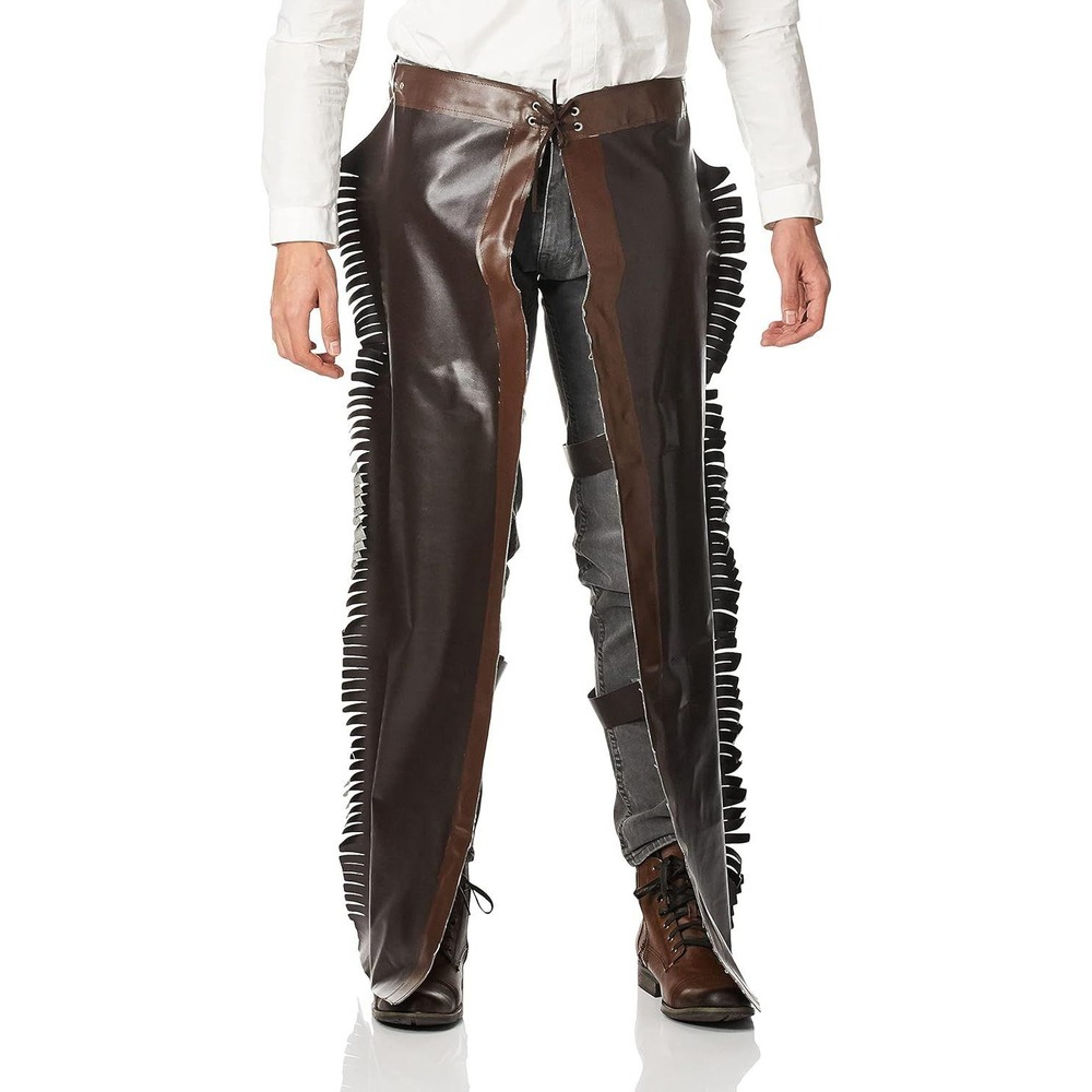 Unbranded Kids Meta Stylish Western Leather Cowboy Chaps Costume Accessory OS